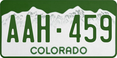 CO license plate AAH459