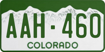 CO license plate AAH460