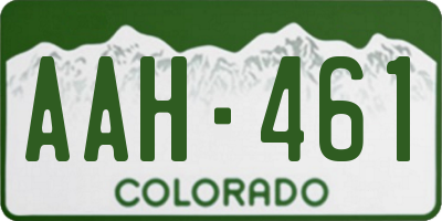 CO license plate AAH461