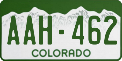 CO license plate AAH462