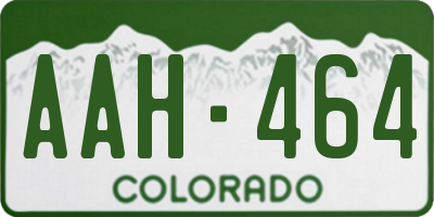 CO license plate AAH464