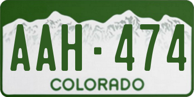 CO license plate AAH474