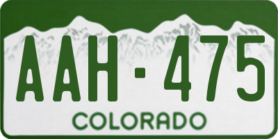 CO license plate AAH475