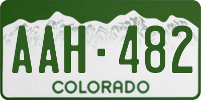 CO license plate AAH482