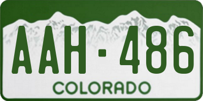 CO license plate AAH486
