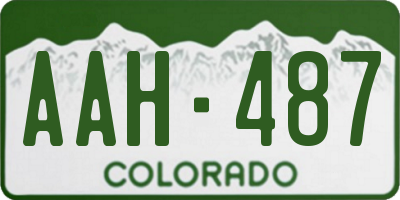 CO license plate AAH487