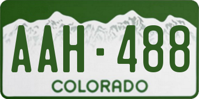 CO license plate AAH488