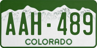 CO license plate AAH489