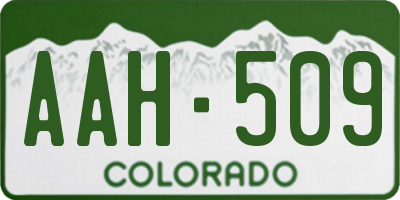 CO license plate AAH509