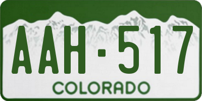 CO license plate AAH517