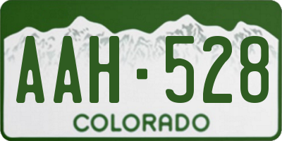 CO license plate AAH528