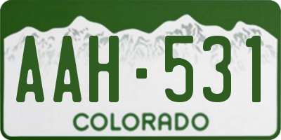 CO license plate AAH531