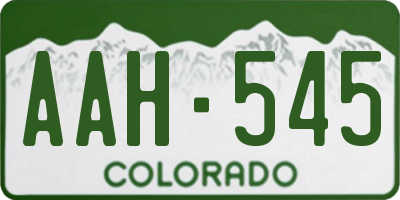 CO license plate AAH545