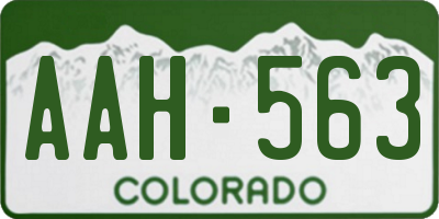 CO license plate AAH563
