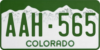 CO license plate AAH565