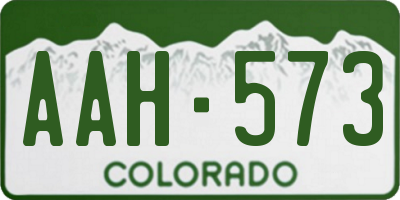 CO license plate AAH573