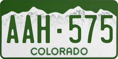 CO license plate AAH575