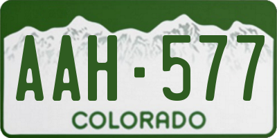 CO license plate AAH577