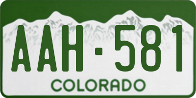 CO license plate AAH581