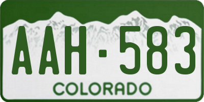 CO license plate AAH583