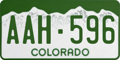 CO license plate AAH596