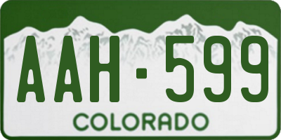 CO license plate AAH599