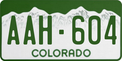 CO license plate AAH604