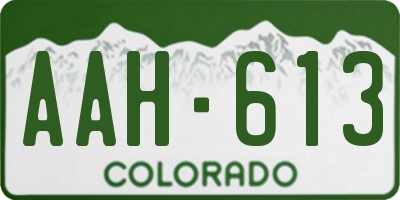 CO license plate AAH613