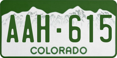 CO license plate AAH615