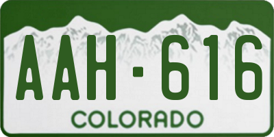 CO license plate AAH616