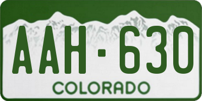 CO license plate AAH630