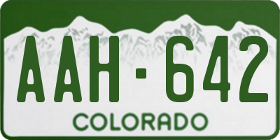 CO license plate AAH642