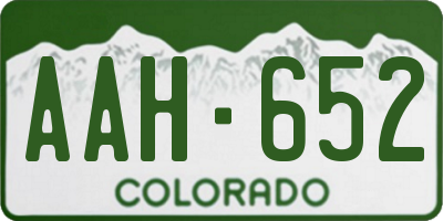 CO license plate AAH652