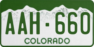 CO license plate AAH660