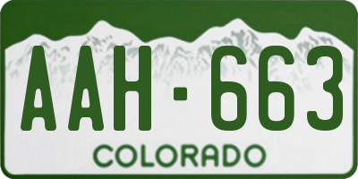 CO license plate AAH663