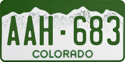 CO license plate AAH683