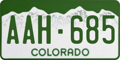 CO license plate AAH685