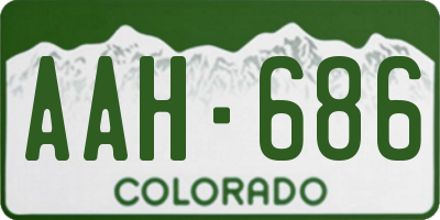 CO license plate AAH686