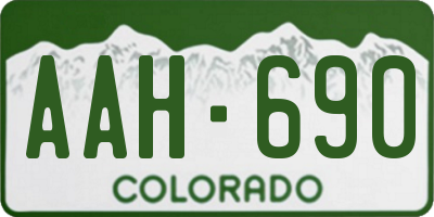 CO license plate AAH690