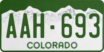 CO license plate AAH693