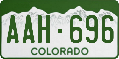 CO license plate AAH696