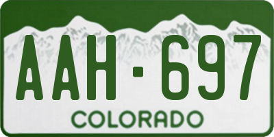CO license plate AAH697