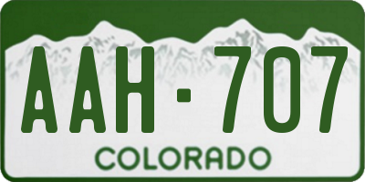 CO license plate AAH707