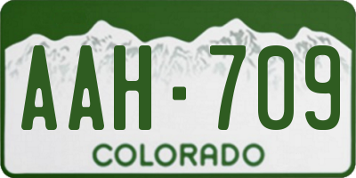 CO license plate AAH709