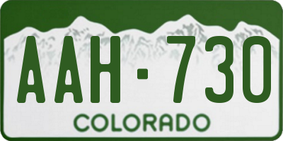 CO license plate AAH730