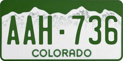 CO license plate AAH736