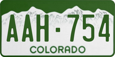 CO license plate AAH754