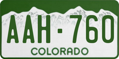 CO license plate AAH760