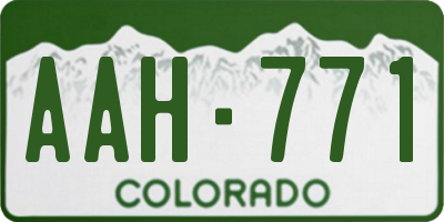 CO license plate AAH771