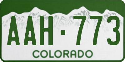 CO license plate AAH773